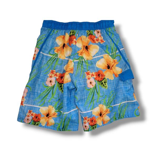 OP Ocean Pacific Men’s Blue Tropical Floral Swim Trunks - Medium - Picture 4 of 9
